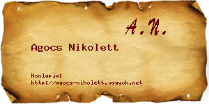 Agocs Nikolett névjegykártya
